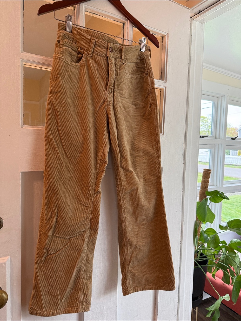 Anthropologie Pilcro Corduroy Wide-Leg Pants in Camel Brown